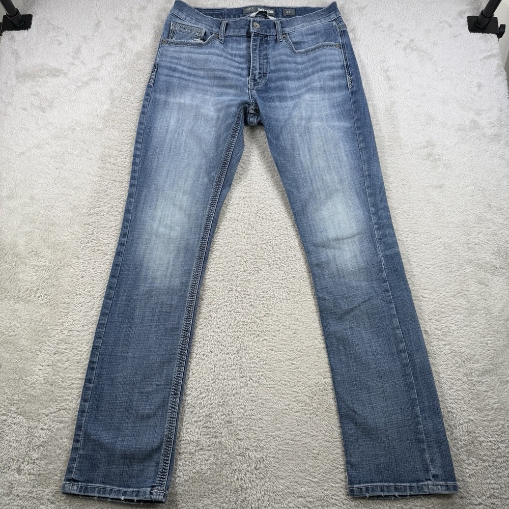 Buckle Men's Straight Jeans - Light Blue